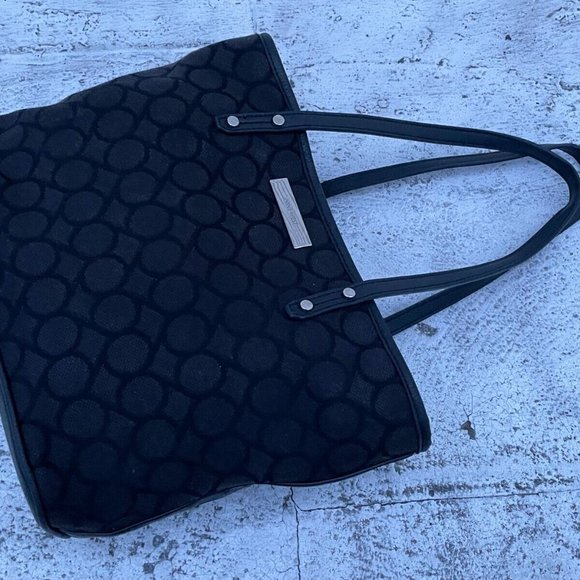 Nine West Women Hand Bag Black Canvas 9 Logo Shoulder Bag - Picture 2 of 10